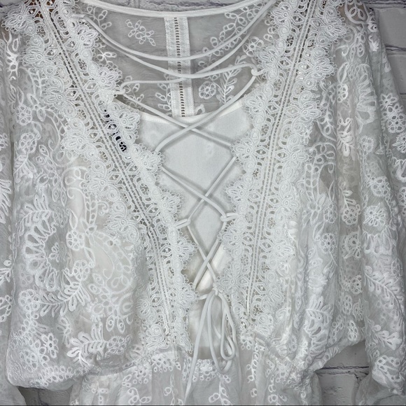 Endless Rose White Lace Embroidered Midi Dress - Picture 6 of 10